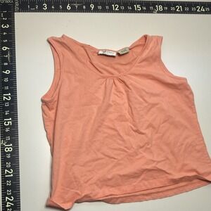 Lemon Grass Women L Peach Sleeveless Scoop Neck 100% Cotton Knit Tank Top